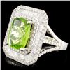 Image 2 : 18K Gold 5.65ct Peridot & 1.73ctw Diamond Ring