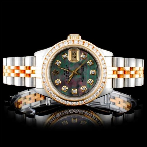 Rolex YG/SS DateJust Diamond Ladies Watch