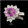 Image 2 : 14K White Gold 2.00ct Sapphire & 1.00ct Diamond Ri