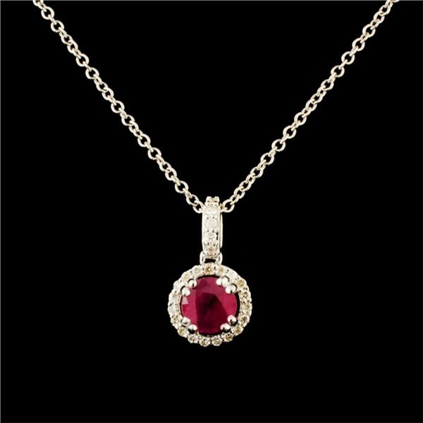 14K Gold 0.51ct Ruby & 0.18ctw Diamond Pendant