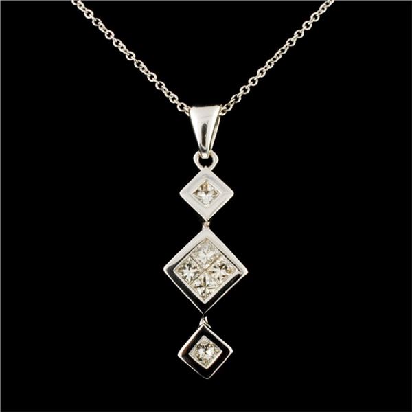 14K Gold 0.64ctw Diamond Pendant