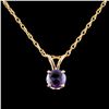Image 1 : 14K Gold 0.54ctw Sapphire Pendant