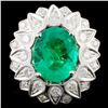 18K Gold 4.23ct Emerald & 1.93ctw Diamond Ring
