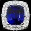 18K Gold 24.35ct Tanzanite & 3.53ct Diamond Ring