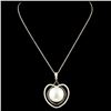 Image 2 : 18K Gold 12.50MM Pearl & 0.49ctw Diamond Pendant