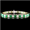 18K Gold 6.21ct Emerald & 3.84ctw Diamond Bracelet