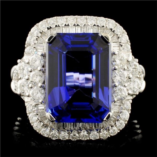 18K Gold 8.13ct Tanzanite & 1.58ctw Diamond Ring