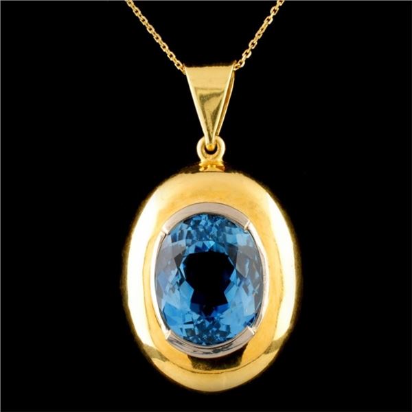 18K Gold 7.50ct Topaz Pendant