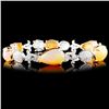 18K Gold 14.24ct Opal 2.23ctw Diamond Bracelet