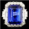 18K Gold 8.03ct Tanzanite & 1.29ctw Diamond Ring