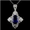 18K White Gold 12.43ct Tanzanite & 1.67ct Diamond
