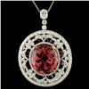 18K Gold 28.62ct Tourmaline & 4.08ctw Diamond Pend
