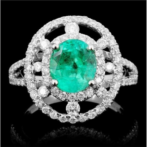 14K Gold 1.55ct Emerald & 0.75ct Diamond Ring