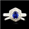 18K Gold 0.61ct Sapphire & 0.28ctw Diamond Ring