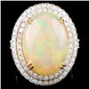14K Gold 15.38ct Opal & 1.91ctw Diamond Ring