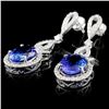 Image 2 : 18K Gold 7.20ctw Tanzanite & 1.56ctw Diamond Earri