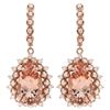 14K Gold 12.00ct Morganite & 1.90ct Diamond Earrin