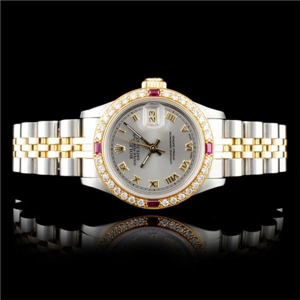 Rolex DateJust 18K/SS 1.00ct Diamond Ladies Watch