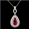 18K Gold 6.93ct Tourmaline & 1.73ctw Diamond Penda