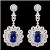 18K Gold 15.63ctw Tanzanite & 5.43ctw Diamond Earr