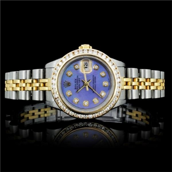 Rolex YG/SS DateJust Diamond Ladies Watch