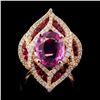 18K Rose Gold 3.00ct Sapphire & 0.82ct Diamond Rin