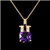 14K Gold 2.43ct Amethyst & 0.03ctw Diamond Pendant
