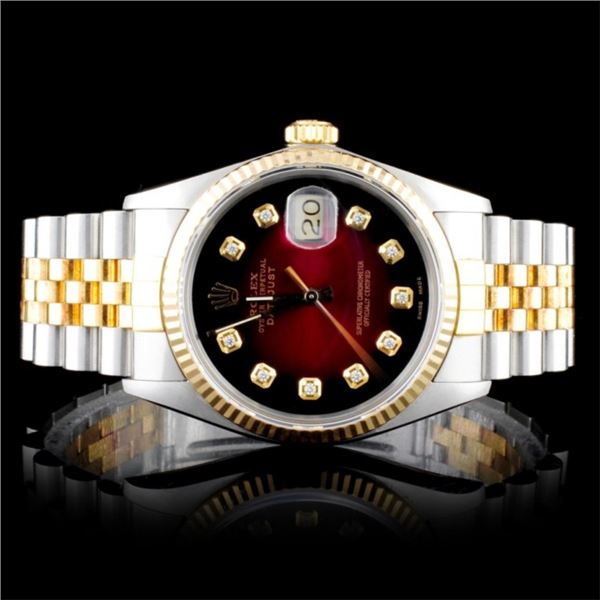 Rolex Two-Tone 36MM DateJust Diamond Wristwatch