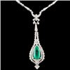 18K Gold 6.50ct Emerald & 2.74ctw Diamond Necklace