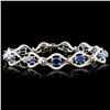 18K Gold 7.10ct Sapphire & 2.54ctw Diamond Bracele