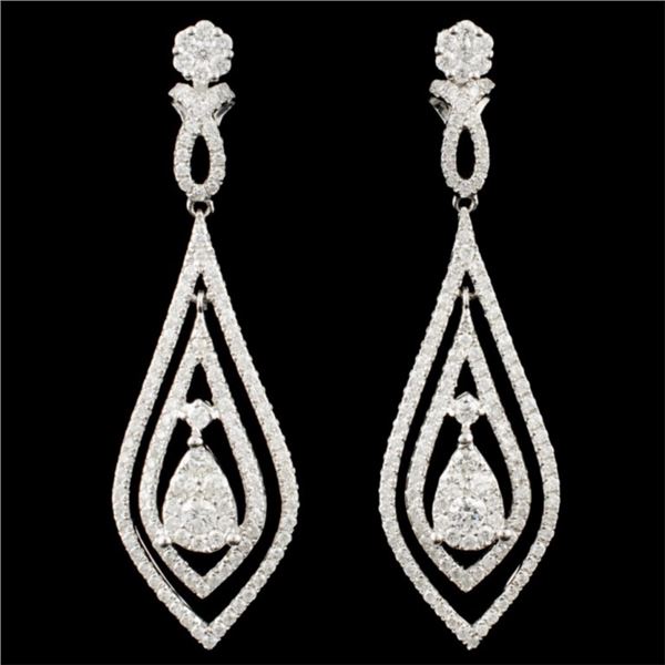 14K White Gold 1.63ctw Diamond Earrings