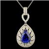 18K Gold 8.67ct Tanzanite & 1.70ctw Diamond Pendan