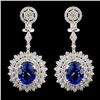 18K Gold 7.50ctw Tanzanite & 4.58ctw Diamond Earri