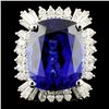 18K Gold 22.45ct Tanzanite & 1.98ctw Diamond Ring