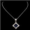 18K Two Tone 0.91ct Sapphire & 0.25ct Diamond Pend
