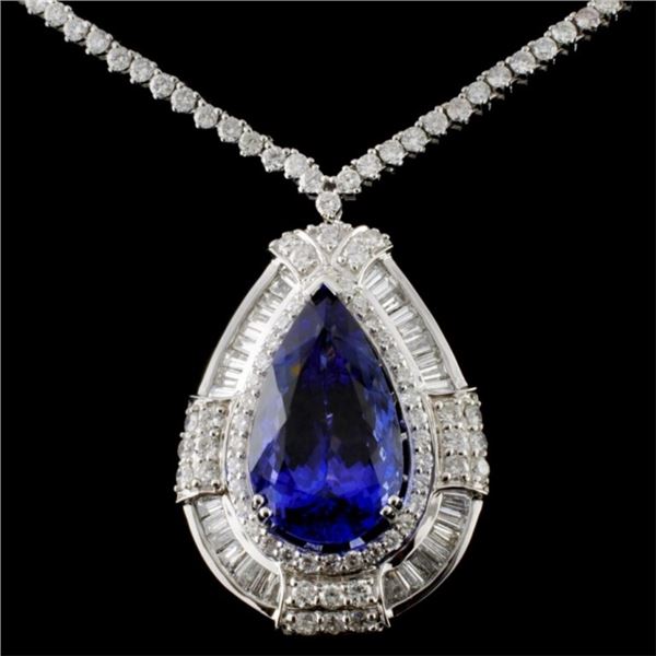 18K White Gold 9.76ct Tanzanite & 5.09ct Diamond N