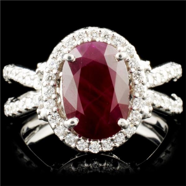 14K Gold 3.53ct Ruby & 0.90ctw Diamond Ring