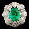 18K Gold 4.83ct Emerald & 2.02ctw Diamond Ring