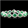 14K Gold 17.53ct Emerald & 3.60ct Diamond Bracelet