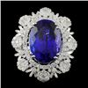 18K White Gold 23.15ct Tanzanite & 4.74ct Diamond