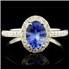 14K Gold 0.92ct Sapphire & 0.28ctw Diamond Ring