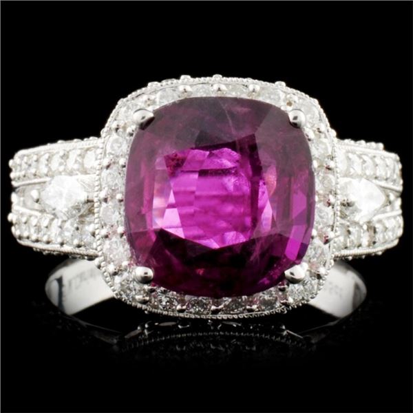 18K Gold 3.71ct Ruby & 1.39ctw Diamond Ring