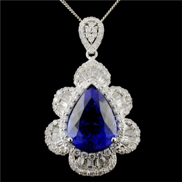 18K White Gold 12.07ct Tanzanite & 2.56ctw Diamond