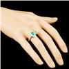 Image 3 : 18K Gold 0.89ct Emerald & 0.51ctw Diamond Ring