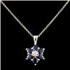 14K Gold 1.68ct Sapphire & 0.05ctw Diamond Pendant