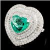 Image 2 : 18K Gold 4.20ct Emerald & 3.18ctw Diamond Ring