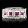 Image 1 : 14K Gold 0.59ct Ruby & 0.62ctw Diamond Ring