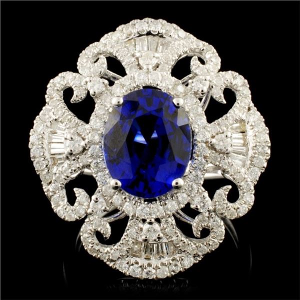 14K Gold 3.68ct Sapphire & 1.15ctw Diamond Ring