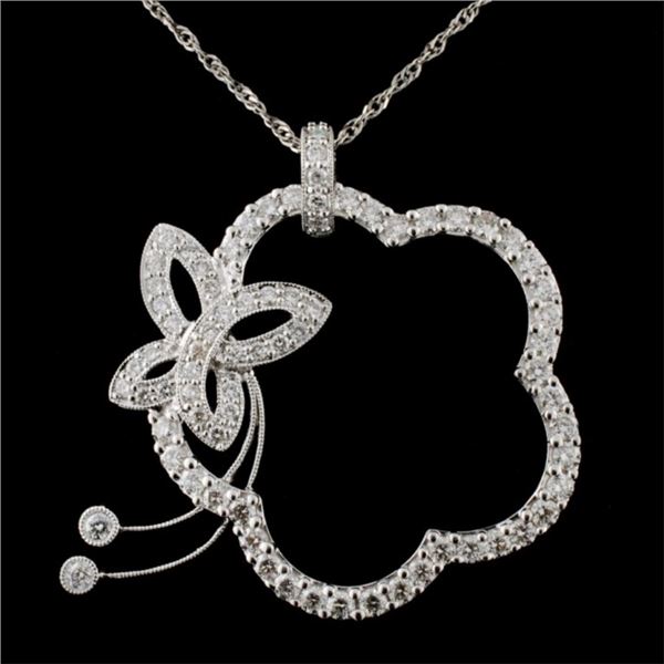 18K White Gold 1.30ctw Diamond Pendant