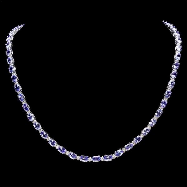 `14k Gold 23.00ct Tanzanite & 1.00ct Diamond Neckl